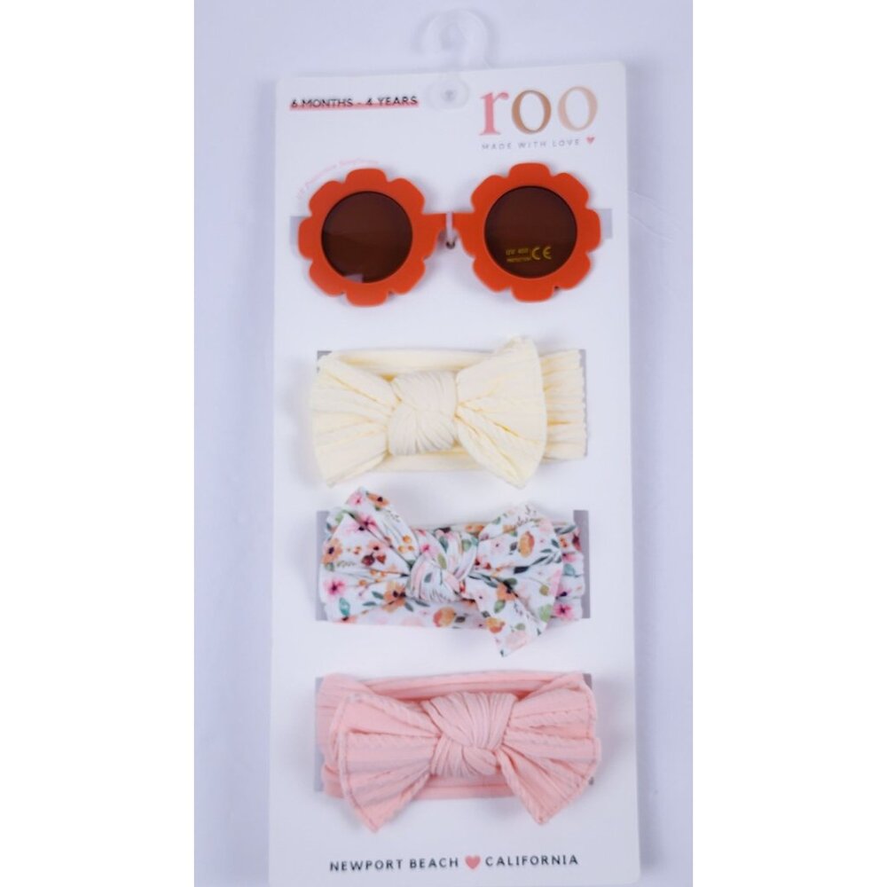 Roo Kids UV400 Sunglasses & Headbands Set For 4 Months-4 Years